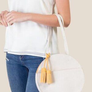 Tessa Circle Tote Francesca Cream color. NWT